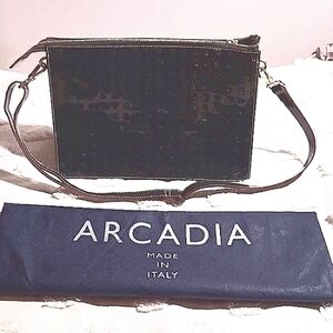 Elegant Arcadia Bag ⚜️ Charcoal Gray ⚜️ Made in Italy 🇮🇹 Stunning!